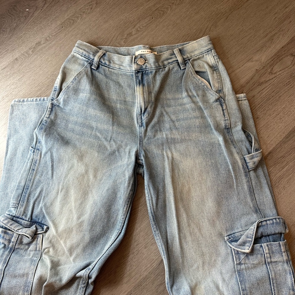 Light Wash Denim Carpenter Pants